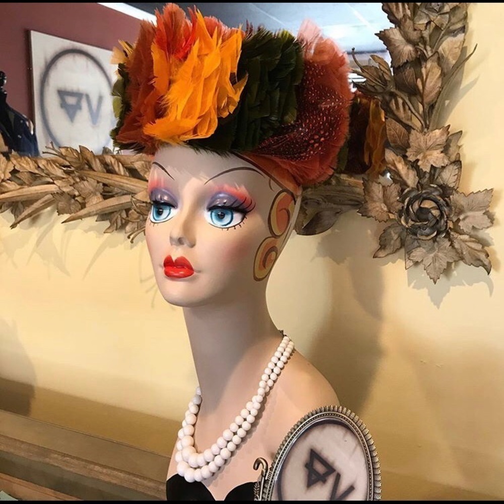 Vintage 1960’s Layered Autumn Delight Feather Cocktail Statement Hat